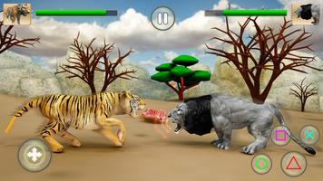 Wild Big Cats Fighting Challenge 2: Lion vs Tigers تصوير الشاشة 1