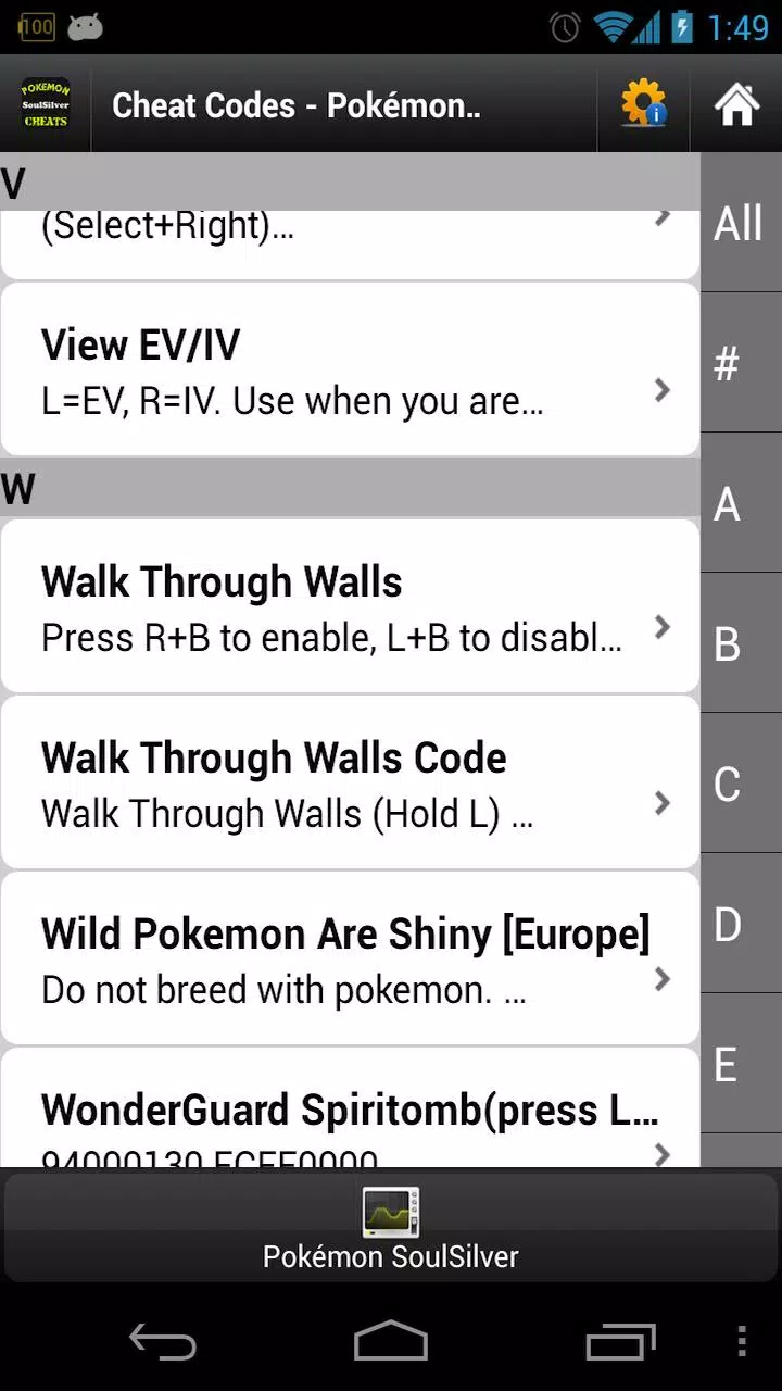 Cheats for POKEMON SoulSilver Version APK pour Android Télécharger