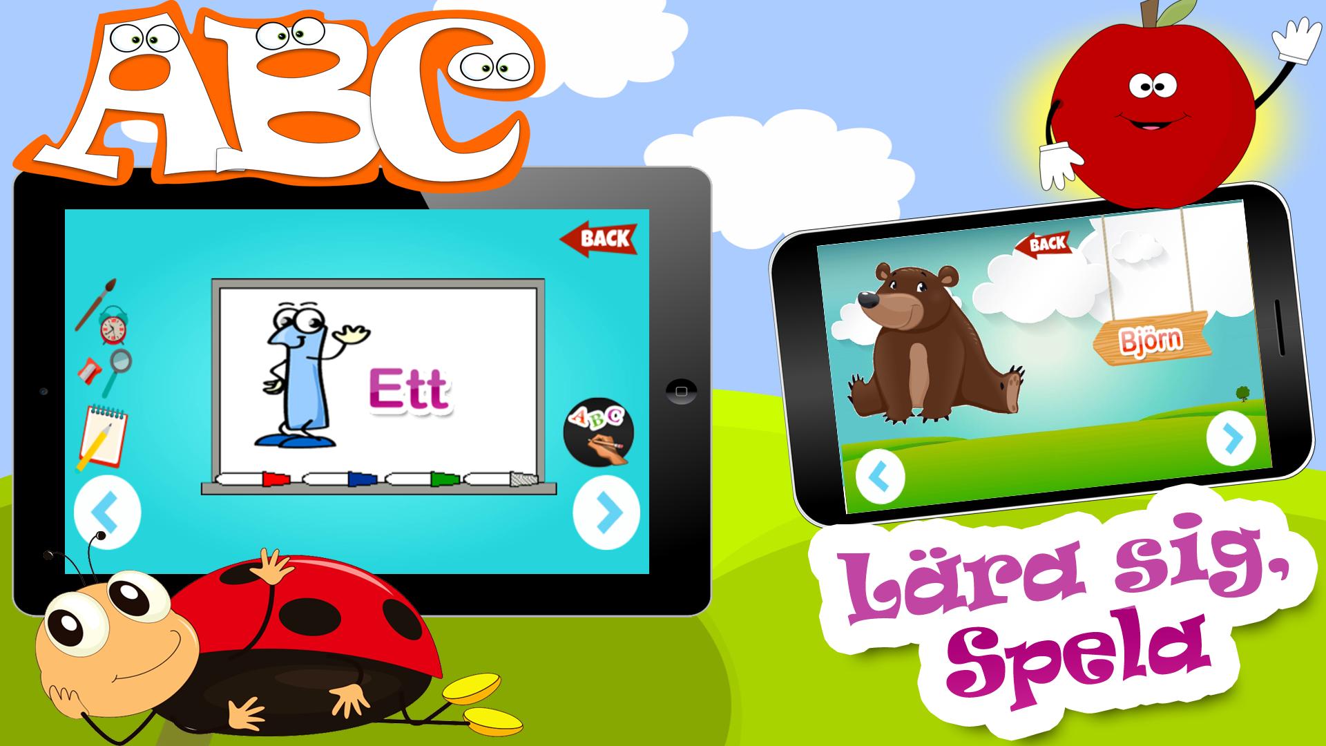 ABC svenska & brevspårning - alfabet för barn 123 for Android ...