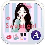 Sweet girl theme-ABC Launcher ikon