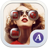 Red lip theme-ABC Launcher icône