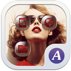 Red lip theme-ABC Launcher أيقونة