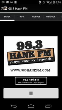 98.3 Hank FM poster