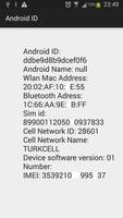 IMEI and Android id showing الملصق