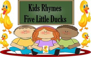Five Little Ducks Kids Poem Affiche