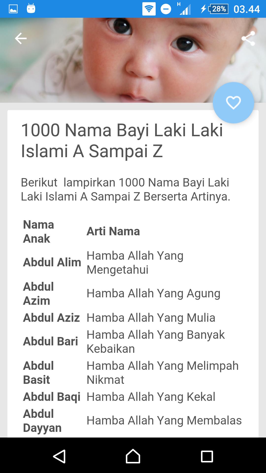  Nama  anak islam dan  artinya  for Android APK Download