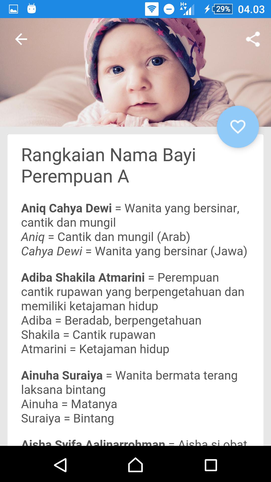 Nama Bayi Perempuan Islami 200 Pilihan Nama Anak Perempuan