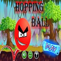 Hopping ball red poster