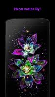 Neon water lily Affiche