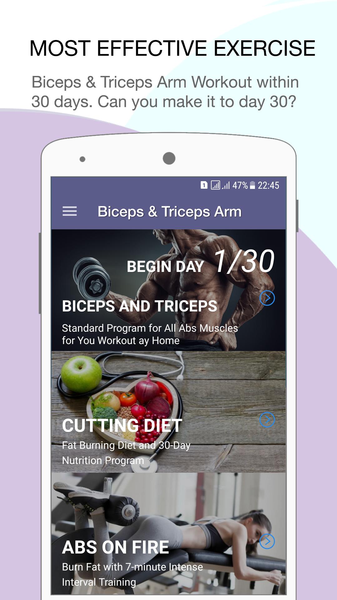 Biceps Triceps Arm Workout 30 Day Challenge For Android Biceps Triceps Arm Workout 30 Day Challenge For Android