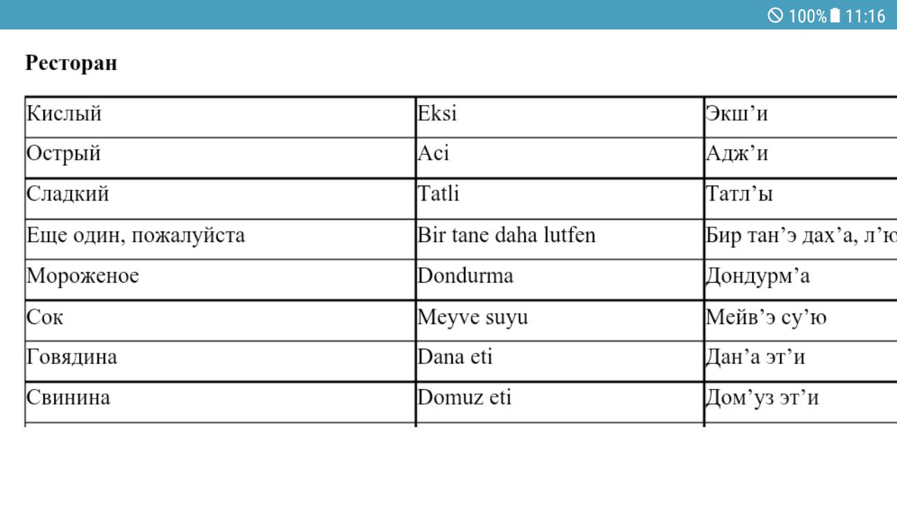 Неделя на турецком языке