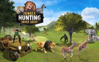 Snajper polowania Jungle Safari 3D Hunter Survival plakat
