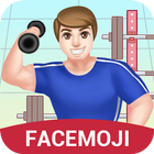 Cool Fitness Gym Emoji Sticker ikon