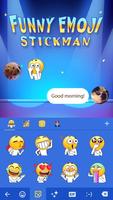 Funny Emoji Stickman Sticker Affiche