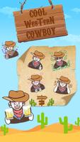 Cool Western Cowboy Emoji Sticker Affiche