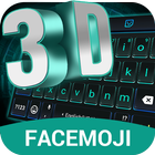3D Neon Hologram Black Keyboard Theme ikon