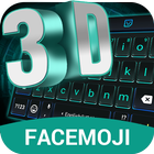 3D Neon Hologram Black Keyboard Theme ícone