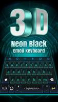 3D Neon Hologram Black Keyboard Theme スクリーンショット 1