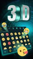 2 Schermata 3D Neon Hologram Black Keyboard Theme