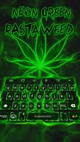 Neon Green Rasta Weed Keyboard Theme syot layar 1