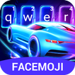 Neon Racing Car 3D Keyboard Theme