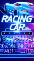 Neon Racing Car 3D Keyboard Theme syot layar 1