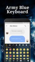 Army Blue Emoji Keyboard Theme for WhatsApp Affiche