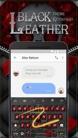 Black Leather Emoji Keyboard Theme for Snapchat 截图 3