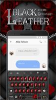 Black Leather Emoji Keyboard Theme for Snapchat 截图 1