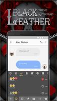 Black Leather Emoji Keyboard Theme for Snapchat 截图 2