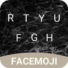 Black Marble Emoji Keyboard Theme for Facemoji icono
