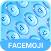 Blue Water Drop & Rainy Mood Emoji Keyboard Theme