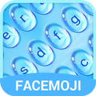 Blue Water Drop & Rainy Mood Emoji Keyboard Theme Zeichen