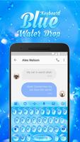 Blue Water Drop & Rainy Mood Emoji Keyboard Theme poster
