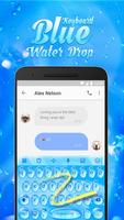 Blue Water Drop & Rainy Mood Emoji Keyboard Theme ภาพหน้าจอ 1