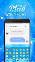 Blue Water Drop & Rainy Mood Emoji Keyboard Theme capture d'écran 2