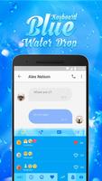 Blue Water Drop & Rainy Mood Emoji Keyboard Theme ภาพหน้าจอ 3