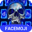 Blue Fire Skull Emoji Keyboard Theme