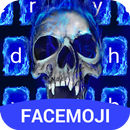Blue Fire Skull Emoji Keyboard Theme APK