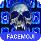 Blue Fire Skull Emoji Keyboard Theme icône