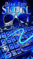 Blue Fire Skull Emoji Keyboard Theme screenshot 3