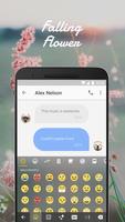 Falling Flower Emoji Keyboard Theme for Facebook Cartaz