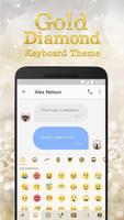 Gold Diamond Emoji Keyboard Theme for Messenger पोस्टर