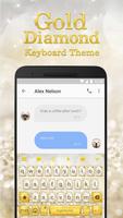 Gold Diamond Emoji Keyboard Theme for Messenger تصوير الشاشة 1