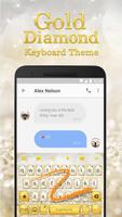 Gold Diamond Emoji Keyboard Theme for Messenger تصوير الشاشة 3