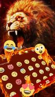 Fire lion & Flame Lion Keyboard Theme постер