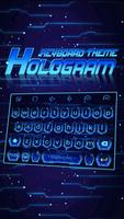 3D Hologram Neon Emoji Keyboard Theme पोस्टर
