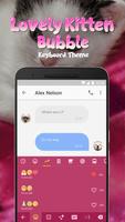Lovely Kitten Bubble Keyboard Theme for Snapchat screenshot 2