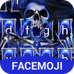 Blue Lightening & Rock Skull Keyboard Theme