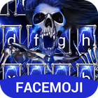 Blue Lightening & Rock Skull Keyboard Theme ícone